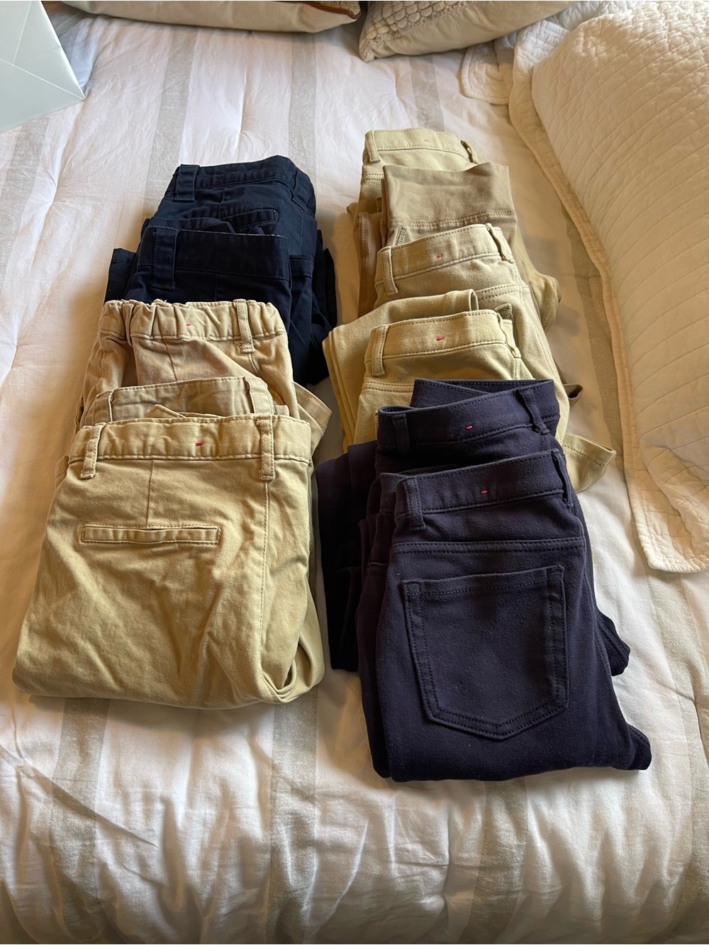 Mix  lot with of 11 girls size 10 pants and shorts  colors are beige and blue